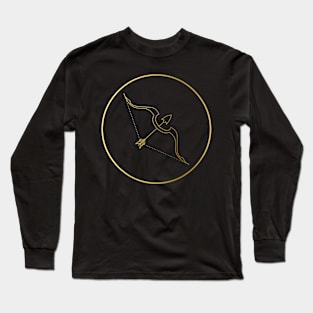 Sagittarius Zodiac Art Gold Long Sleeve T-Shirt